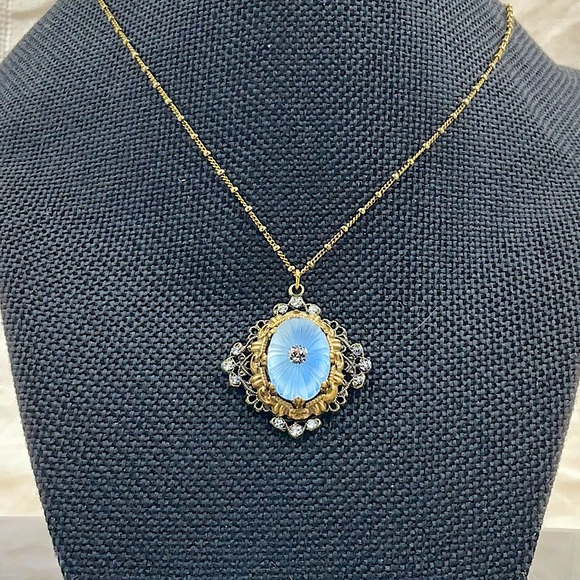 Vtg.Anne Koplik 18” Gold Necklace With Pendant - Picture 5 of 12